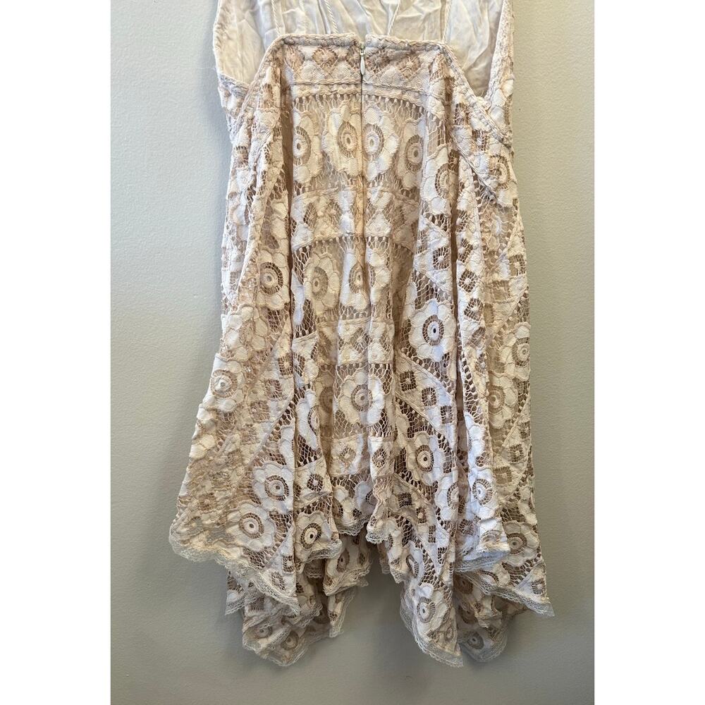 Free People Just Like Honey Ivory Lace Handkerchief Dress Size 2 - Picture 10 of 13